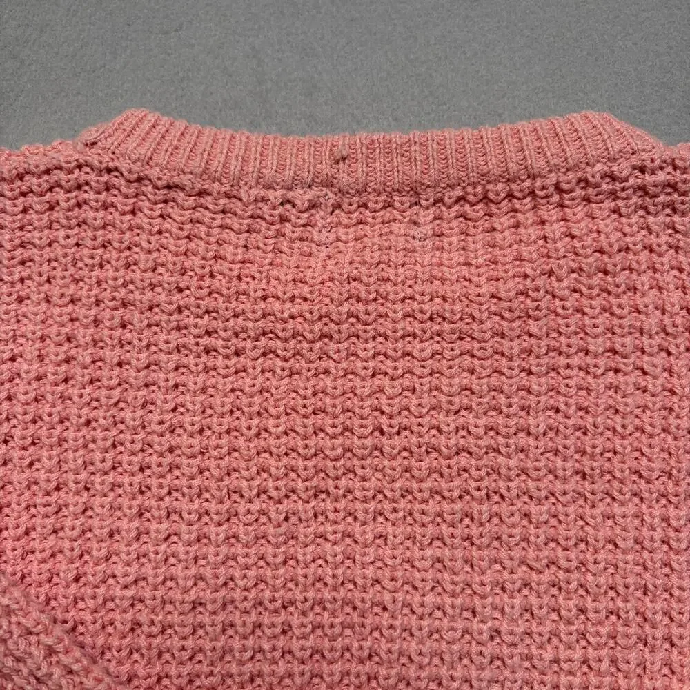 Vintage‎ Newport News Petite Pink Chunky Knit Sweater Womens Small Cottagecore